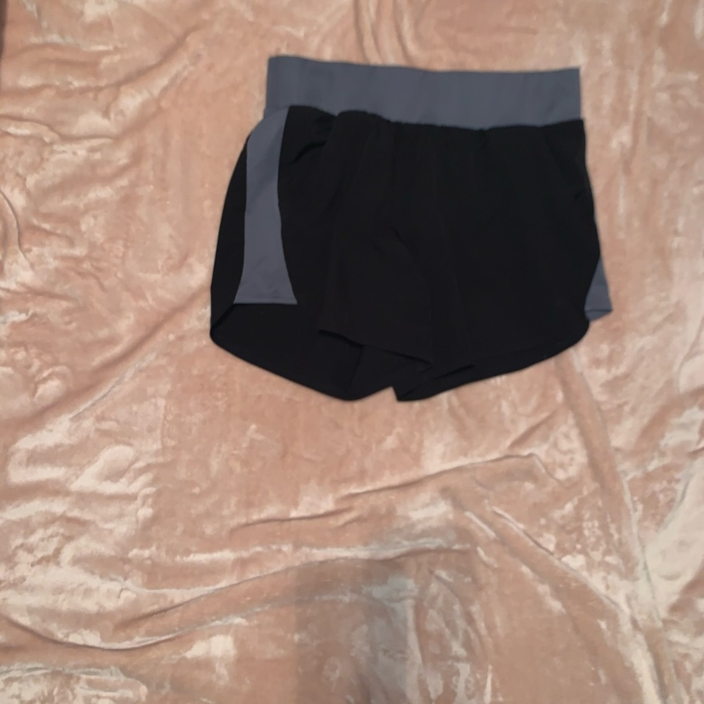 black athletic shorts